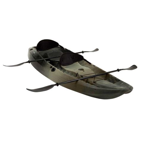 Lifetime Camo Sport Fisher Tandem Kayak with Paddles and Backrests-90157 - The Home Depot