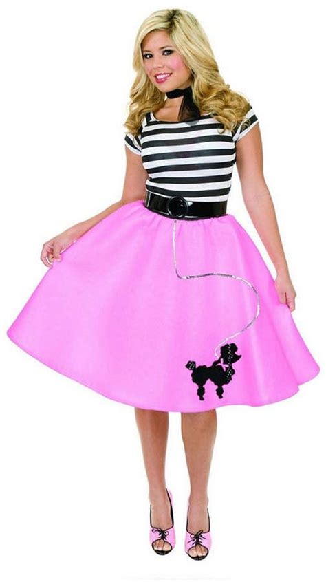 BuySeasons Women's Poodle Skirt Fuscia Plus Adult Costume - Macy's ...