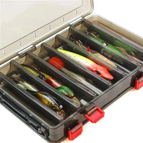 High quality 14 grid Portable Outdoor Fishing Gear Baits Box Double sided Storage Waterproof ...