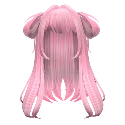 Loose Pink Anime Side Buns - Roblox | Fluffy hair, Black hair roblox, Anime