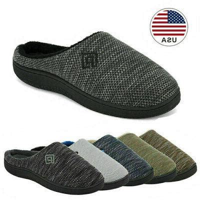 Men's Memory Foam Slippers Comfort Knitted Closed Toe