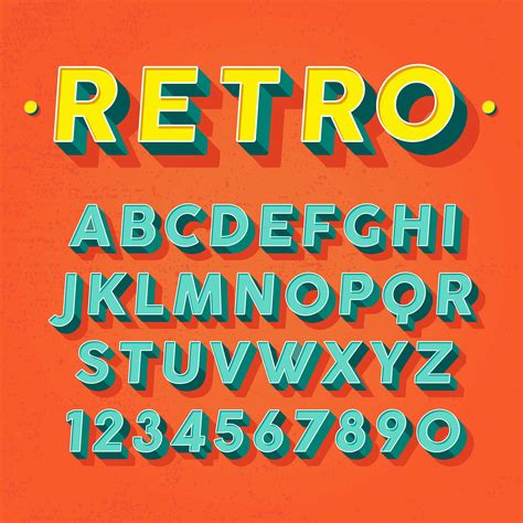 Retro 3D Font Vector 165809 Vector Art at Vecteezy