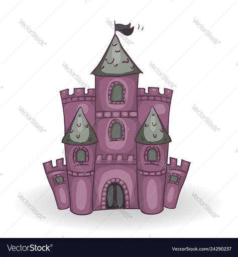 Evil fairytale castle with shadow Royalty Free Vector Image