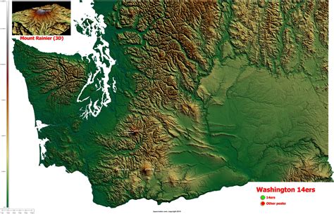 Washington Elevation Map
