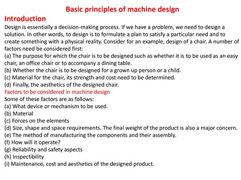 SOLUTION: Basic principles of machine design - Studypool