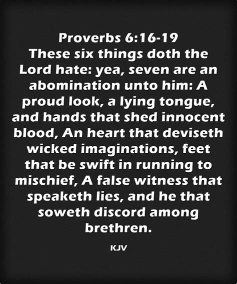 Proverbs 6:16-19 King James KJV | Kjv, Bible truth, Bible verse vinyl