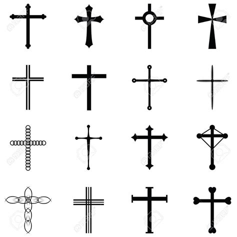 Crosses Icon Set Ilustraciones Vectoriales, Clip Art Vectorizado Libre De Derechos. I ...