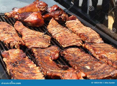 Barbeque Ribs stock photo. Image of picnic, fire, meal - 18854186