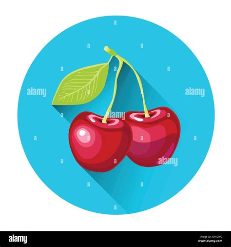 Cherry Colorful Fruit Icon Stock Vector Image & Art - Alamy