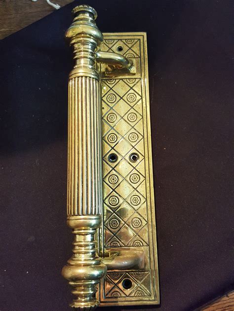 Single Brass Victorian Door Pull Handle.