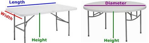 What is a Table Length, Width, Height, and Diameter? Find Out Now.