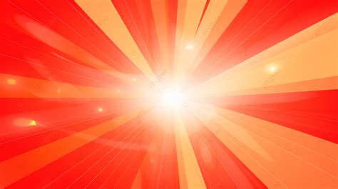 Vibrant Red Sunburst Vector Illustration Of Radiant Red Sun Rays On A ...