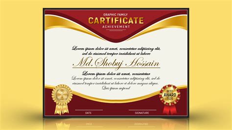 Free Photoshop Modern Certificate Design – GraphicsFamily