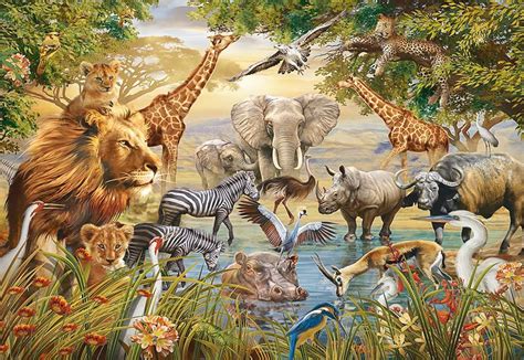 Animals at the Waterhole, 500pc | Adult Puzzles | Puzzles | Products ...