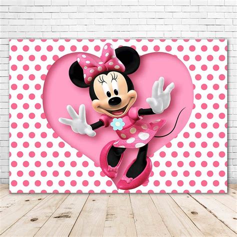 Buy Pink Minnie Mouse Baby Shower Backdrop 7x5 White Background Minnie ...