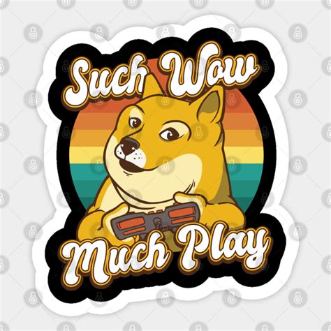 RETRO GAMING DOG MEME - Gaming - Sticker | TeePublic