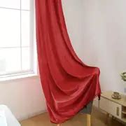 Velvet Curtains Solid Color Grommet Top Tassel Velvet Curtains For Bedroom, Living Room, Home ...