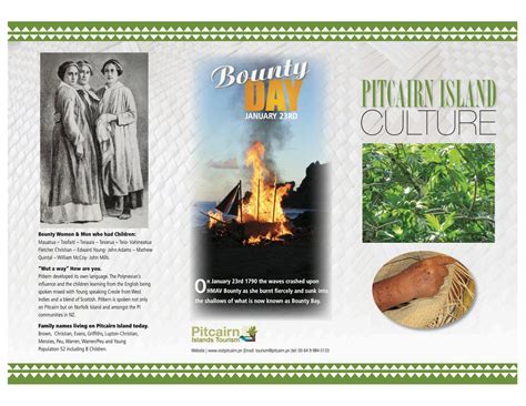 Pitcairn Culture Brochure by PitcairnIslandsTourism - Issuu