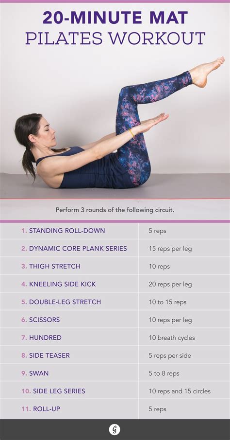 20-Minute Mat Pilates Workout | Mat pilates workout, Pilates routine, Pilates workout