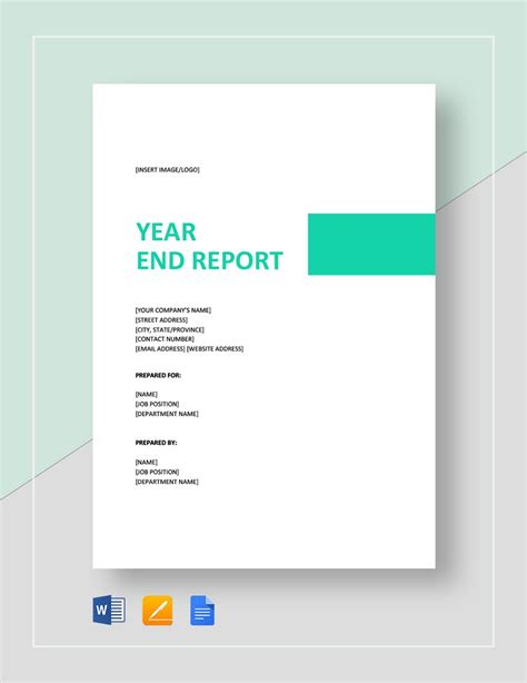 Year End Report Template in Word, Pages, Google Docs - Download ...