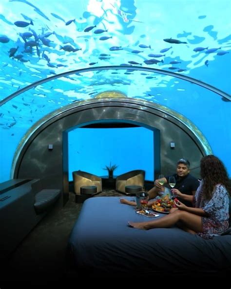 The Conrad Maldives Rangali Island hotel underwater villa. One night's stay in the Muraka suite ...