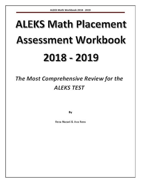 ALEKS Math Placement Assessment Workbook 2018 – 2019: The Most ...