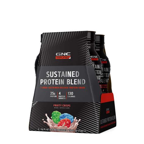 GNC AMP Sustained Protein Blend Fruity Crisp with Whey and Casein ...