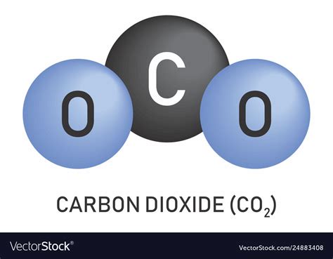 Carbon dioxide molecular formula Royalty Free Vector Image