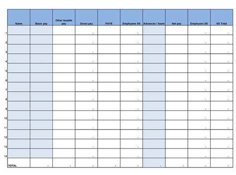 Free Payroll Templates ~ Excel Templates