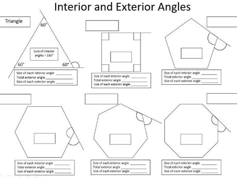 Interior And Exterior Angles Worksheet - Printable Word Searches