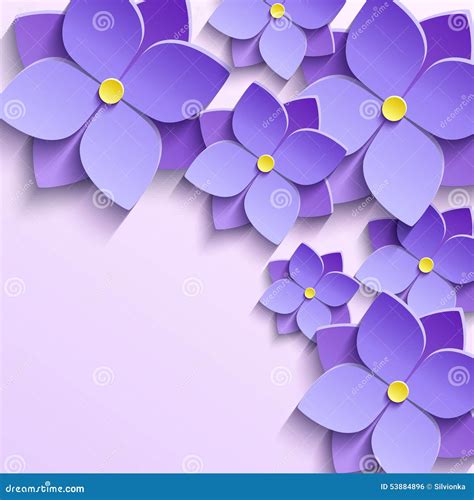 Background with Purple Summer Flowers Violets Stock Vector - Illustration of background, event ...