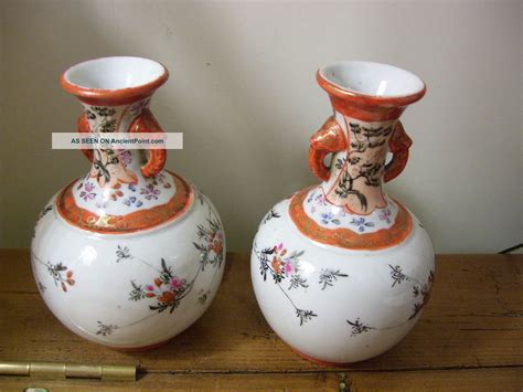 Antique Pair Of Japanese Kutani Vases.