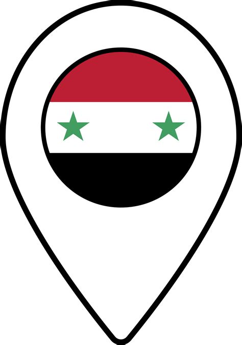 Syria flag map pin navigation icon. 22121392 PNG