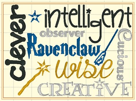 5x7 Ravenclaw House Traits Embroidery Design Harry Potter | Etsy