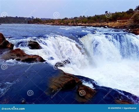 Narmada River Waterfall, Jabalpur India Stock Photo - Image of jabalpur ...