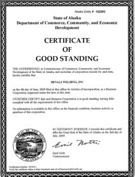 alaska secretary of state certificate of good standing - LLC Bible