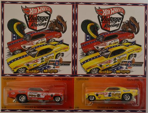 Plymouth Duster Funny Car Snake & Mongoose Custom-Made 2 Car Set Hot Wheels with Real Rider ...