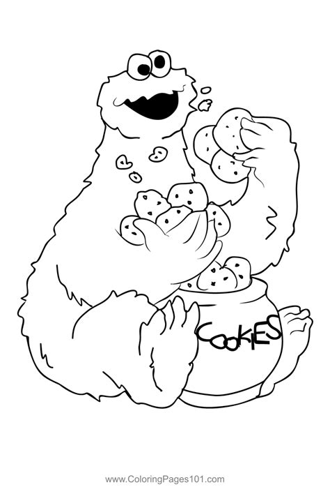 Cookie Monster 2 Coloring Page for Kids - Free Cookie Monster Printable ...