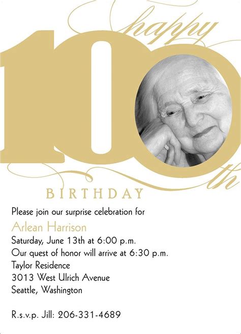 free 100th birthday invitations - Aja Mock