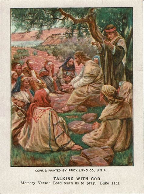 Jesus teaches the Lord's Prayer Luke 11:1 March 4 1934 | Bible ...