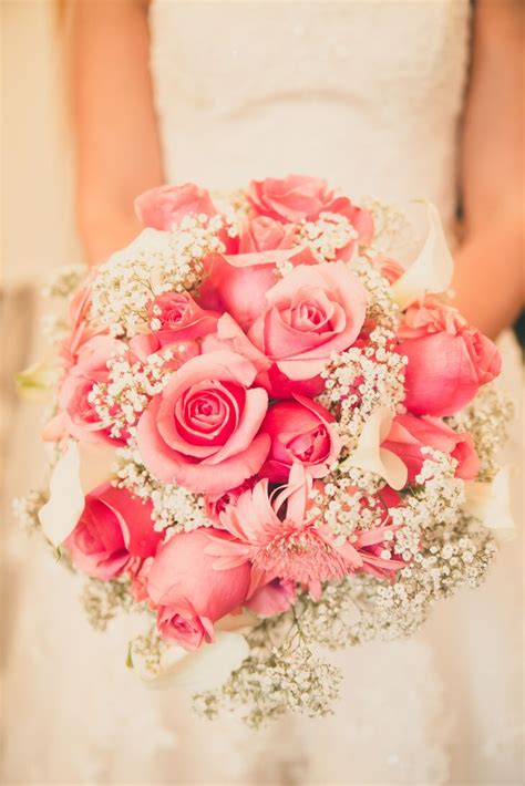 Pink Rose and Baby's Breath Bouquet