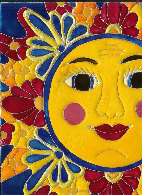 Talavera Sun ©Rosemary Gtz | Mexican folk art, Art, Sun illustration