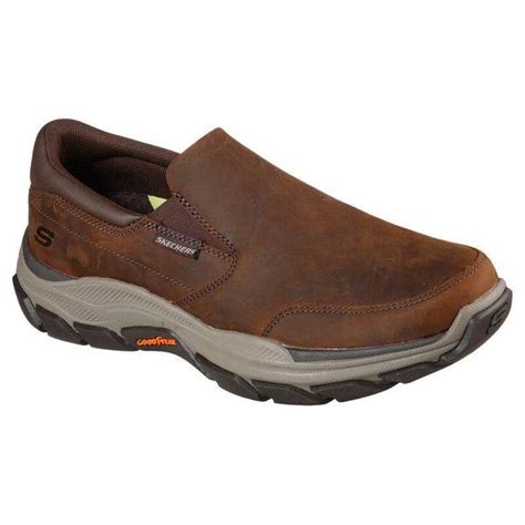 Skechers Men's Relaxed Fit Respected Calum Leather Slip-On Shoes, Brown ...