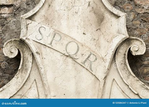 Roman symbol SPQR stock image. Image of history, text - 53586347