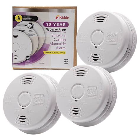 Kidde 10-Year Worry-Free Hardwired Combination Smoke and Carbon Monoxide Detector with Battery ...