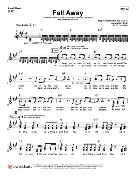 Fall Away Sheet Music PDF (Iron Bell Music) - PraiseCharts