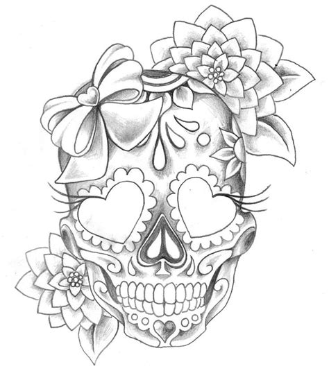 Skull With Roses Drawing at GetDrawings | Free download