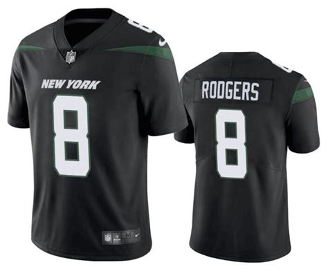 Nike Jets 8 Aaron Rodgers Black Vapor Untouchable Limited Jersey