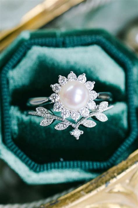 30 Pearl Engagement Rings For A Beautiful Romantic Look | Oh So Perfect ...