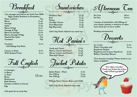 The Tea Cup Cafe menù, Manchester - Main Menu | Sluurpy